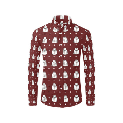 Shih Tzu Print Design LKS301 Men's Long Sleeve Dress Shirt