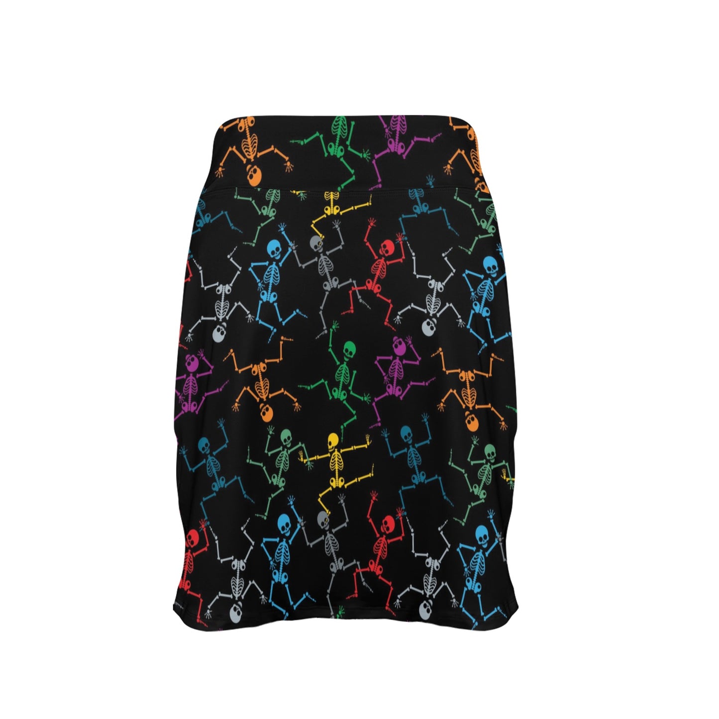 Skeleton Colorful Print Design LKS302 17" Golf & Pickleball Skort with Pockets