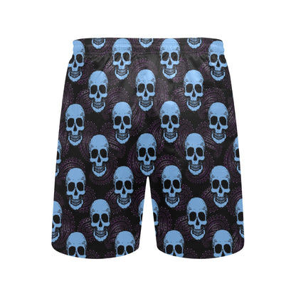 Skull Print Design LKS3012 Men's Swim Trunks Beach Shorts