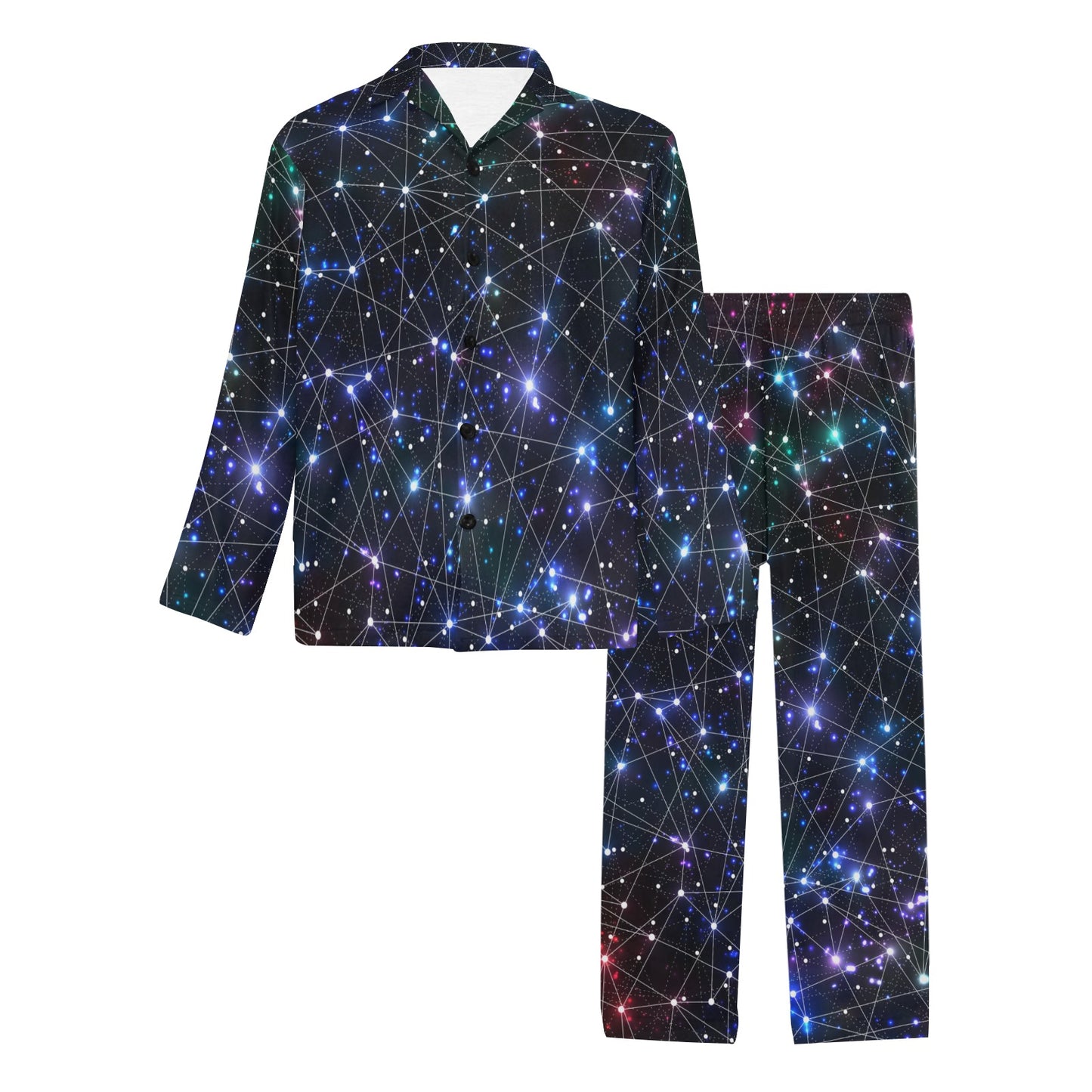 Cosmic Pattern Print Design 01 Men's Long Pajama Set