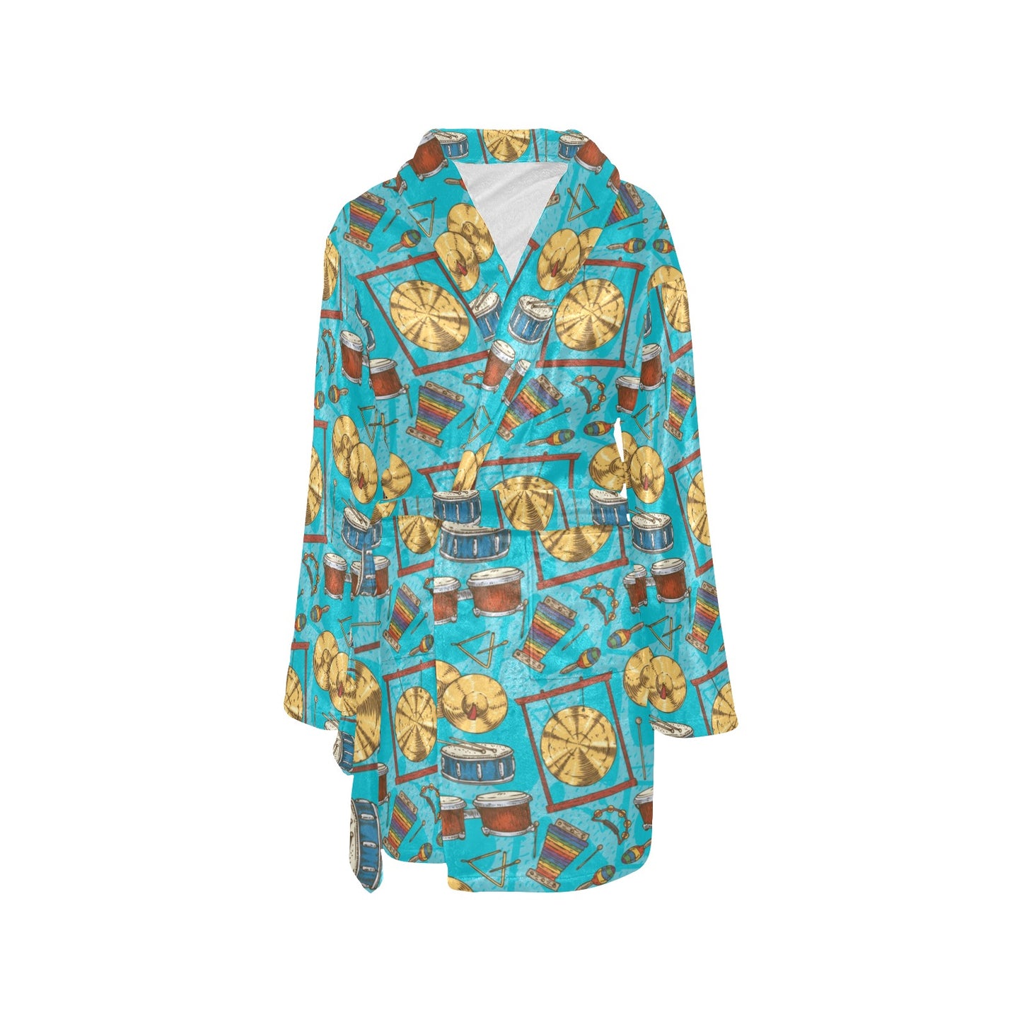 Percussion Pattern Print Design 03 Women's Fleece Robe