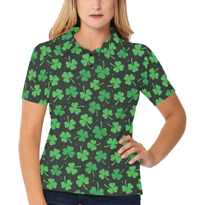 Clover Pattern Print Design 04 Women's Polo Shirt