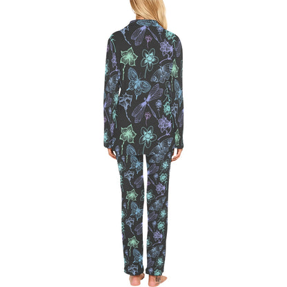 Butterfly Dragonfly Women's Long Pajama Set