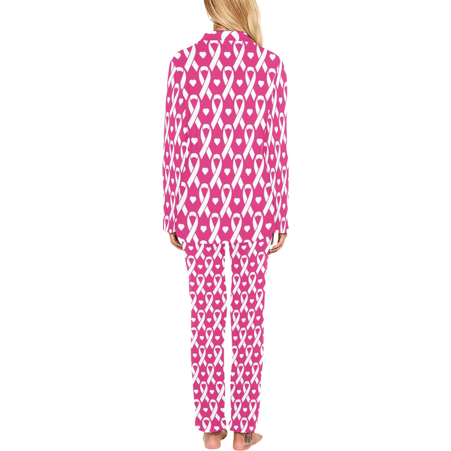 Breast cancer Pattern Print Design 05 Women's Long Pajama Set