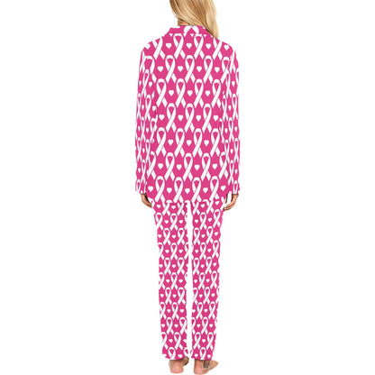Breast cancer Pattern Print Design 05 Women's Long Pajama Set