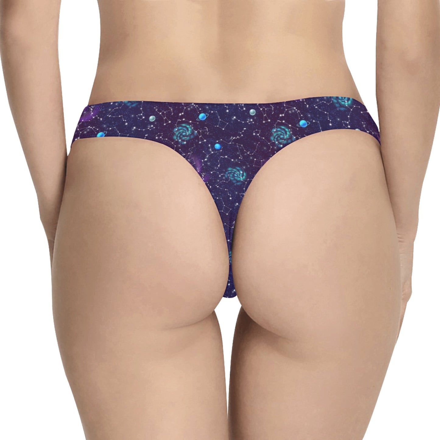 Zodiac Galaxy Design Print Women's Thongs