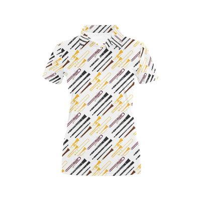 Clarinet Pattern Print Design 01 Women's Polo Shirt