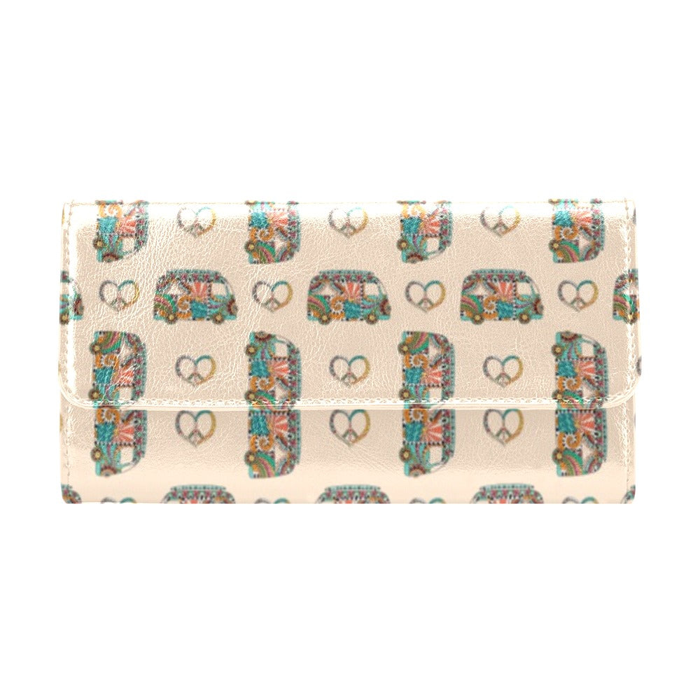 Hippie Van Peace Print Design LKS303 Women's Trifold Wallet