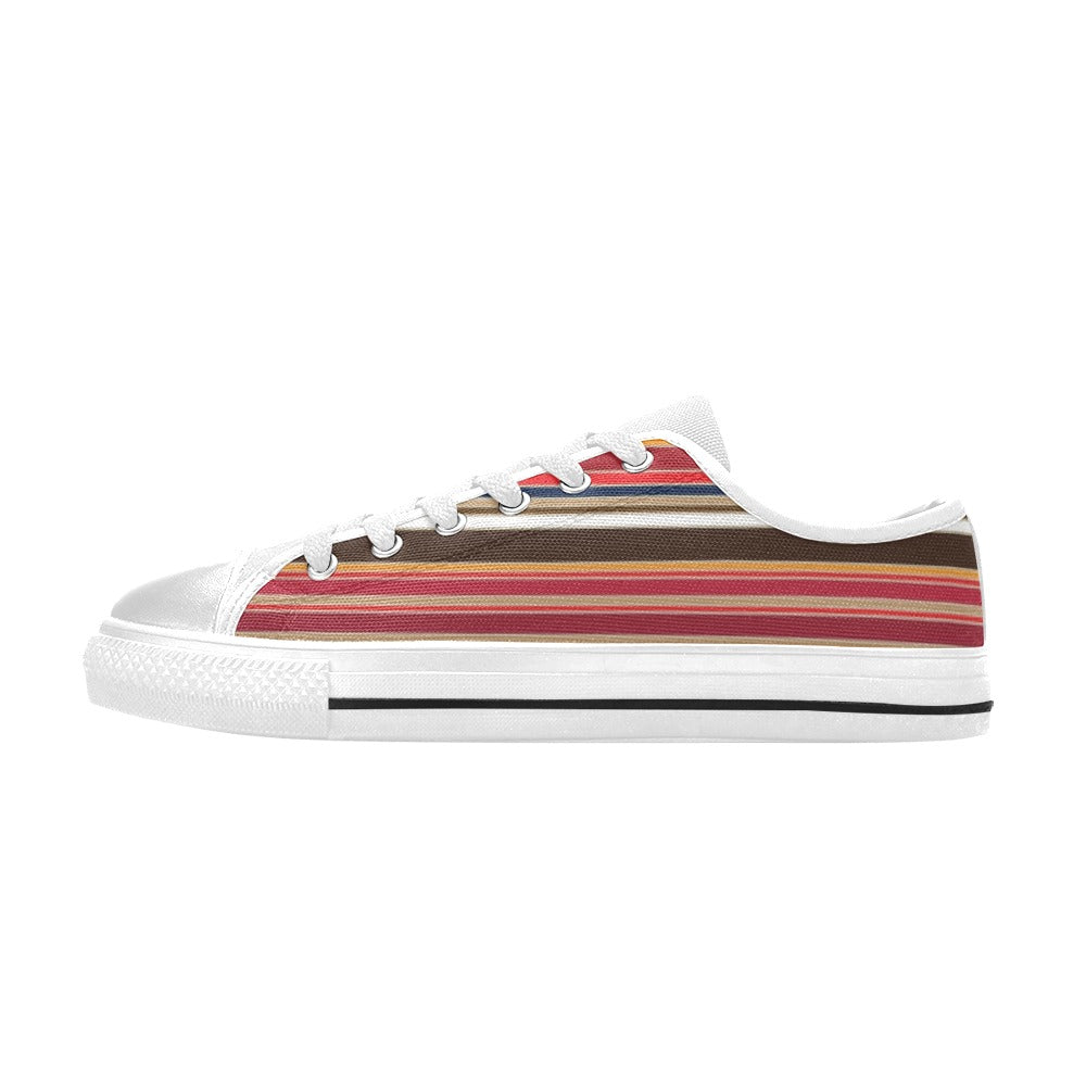 Serape Print Design LKS301 Women's White Low Top Shoes