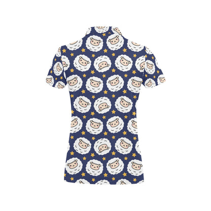 Sheep Print Design LKS402 Women's Polo Shirt