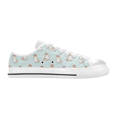 Shiba Inu Print Design LKS3011 Women's White Low Top Shoes