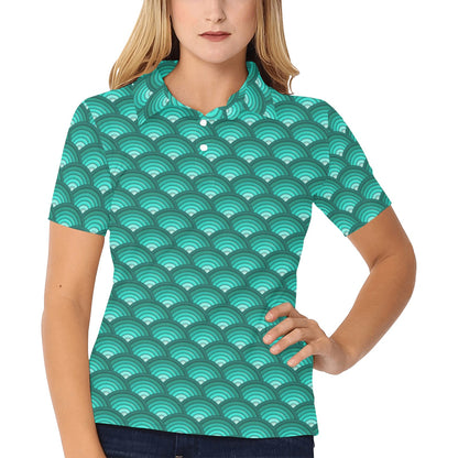 Scales Pattern Print Design 01 Women's Polo Shirt