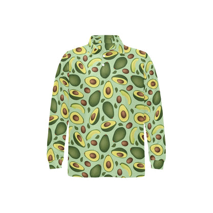 Avocado Pattern Print Design AC01 Long Sleeve Polo Shirt For Men's