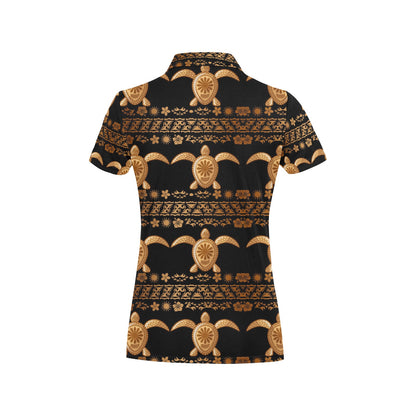 Tribal Sea turtle Polynesian Hawaiian Women's Polo Shirt