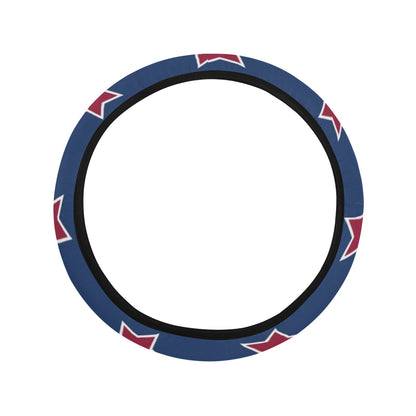 Star Red Blue Print Design LKS301 Steering Wheel Cover with Elastic Edge