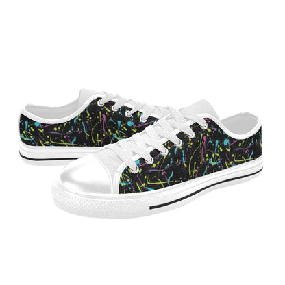 Splatter Multicolor Print Design LKS302 Women's White Low Top Shoes