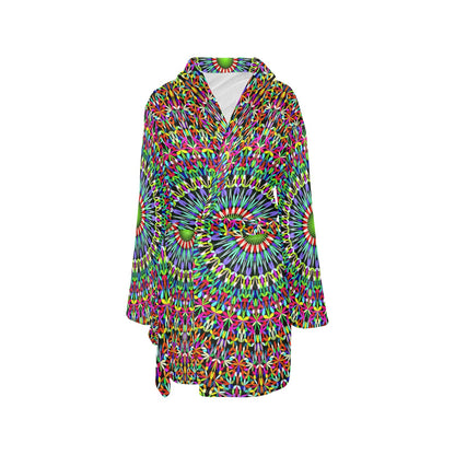 Bohemian Colorful Style Print Women's Fleece Robe