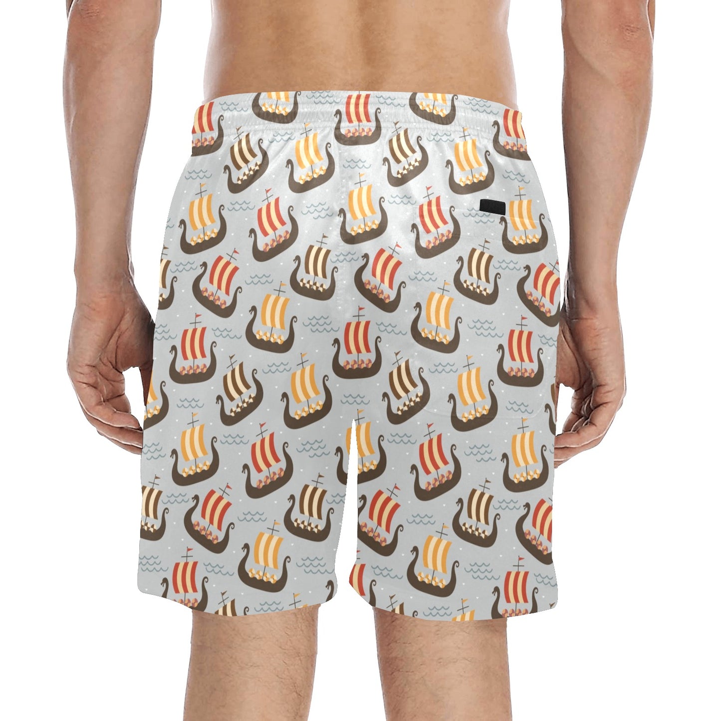 Vikings Print Design LKS308 Men's Swim Trunks Beach Shorts