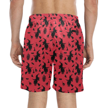 Witch Print Design LKS303 Men's Swim Trunks Beach Shorts