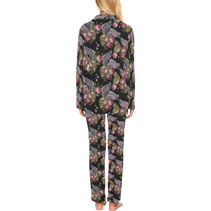 Angel Wings Pattern Print Design 06 Women's Long Pajama Set