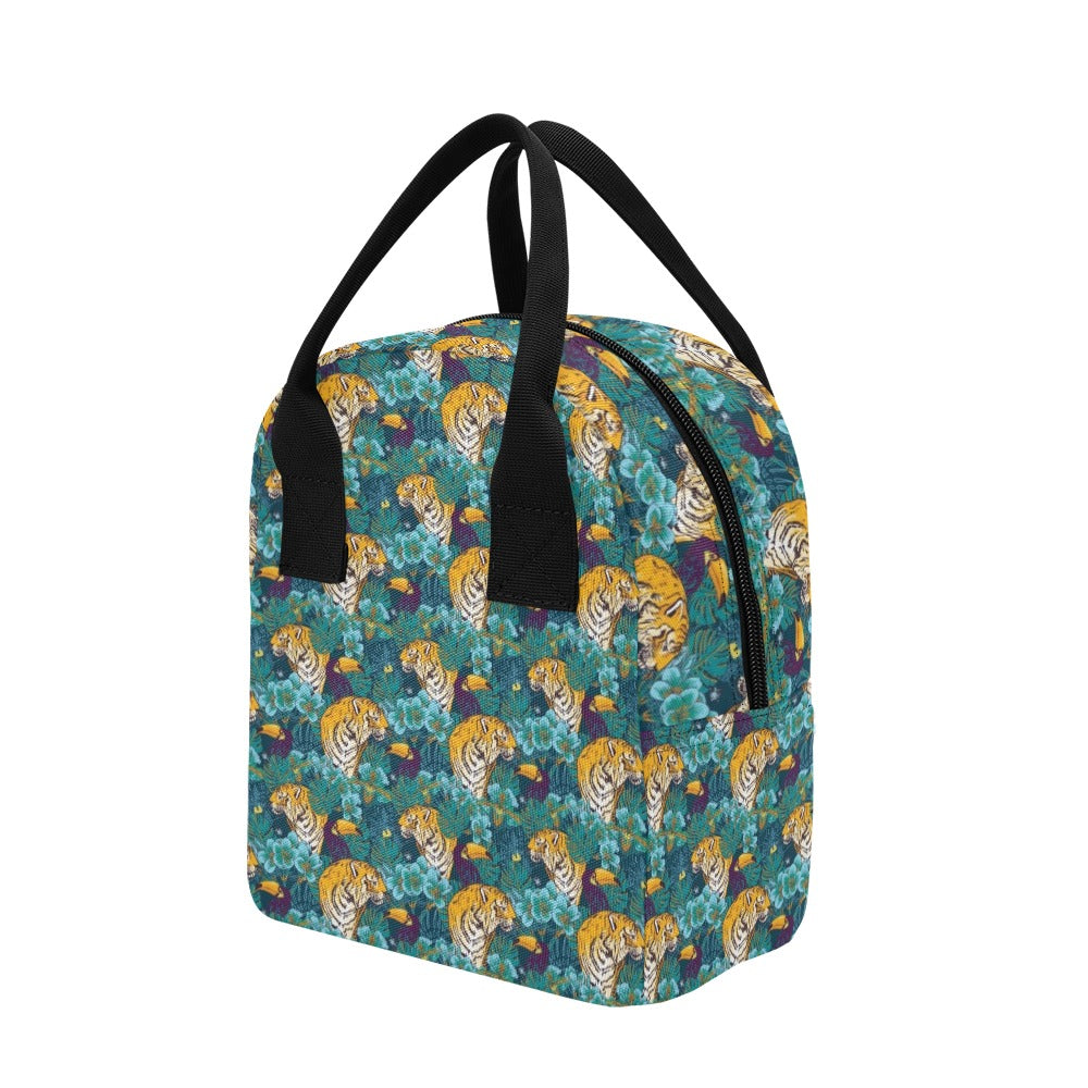 Tiger Tropical Print Design LKS301 Insulated Lunch Bag