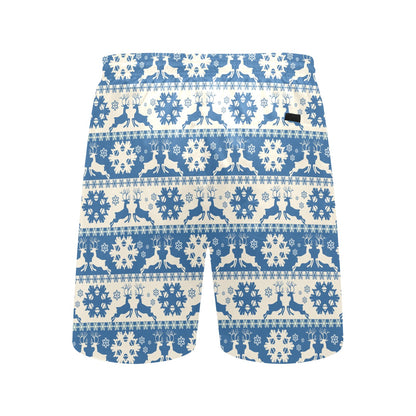 Reindeer Print Design LKS401 Men's Swim Trunks Beach Shorts