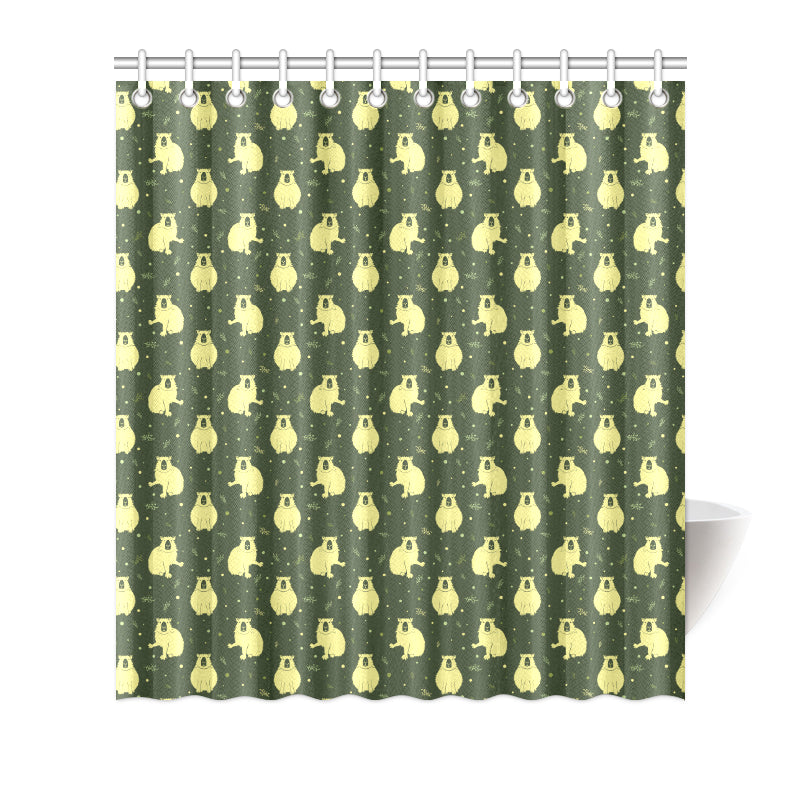 Capybara Pattern Print Design 03 Shower Curtain