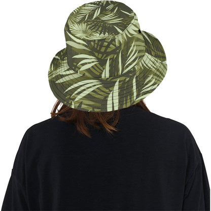 Palm Leaves Pattern Print Design PL05 Unisex Bucket Hat