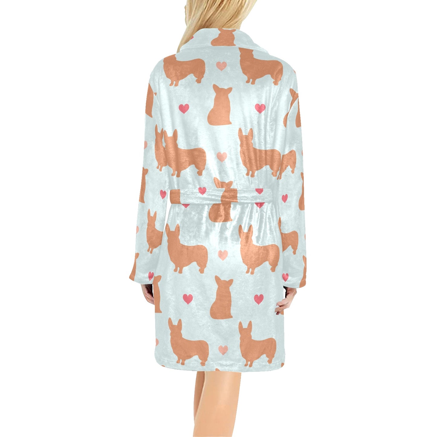 Pembroke Welsh Corgis Pattern Print Design A01 Women's Fleece Robe