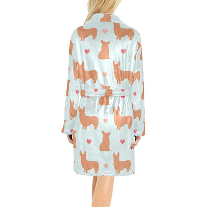 Pembroke Welsh Corgis Pattern Print Design A01 Women's Fleece Robe