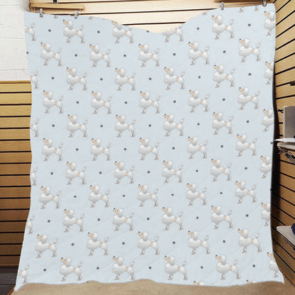 Poodle Pattern Print Design A05 Premium Quilt