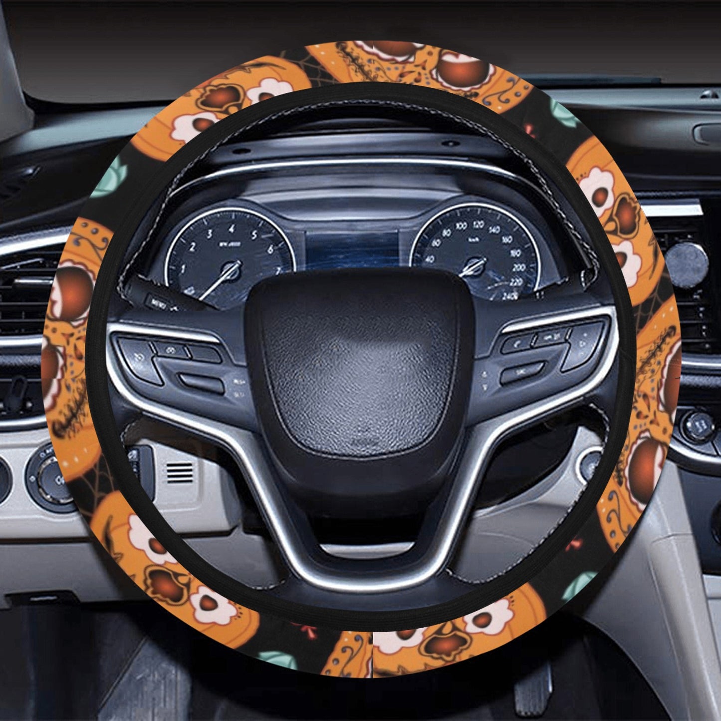 Halloween Print Design LKS402 Steering Wheel Cover with Elastic Edge