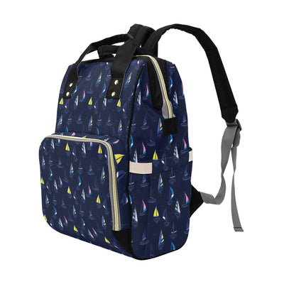 Sailboat Print Design LKS305 Diaper Bag Backpack