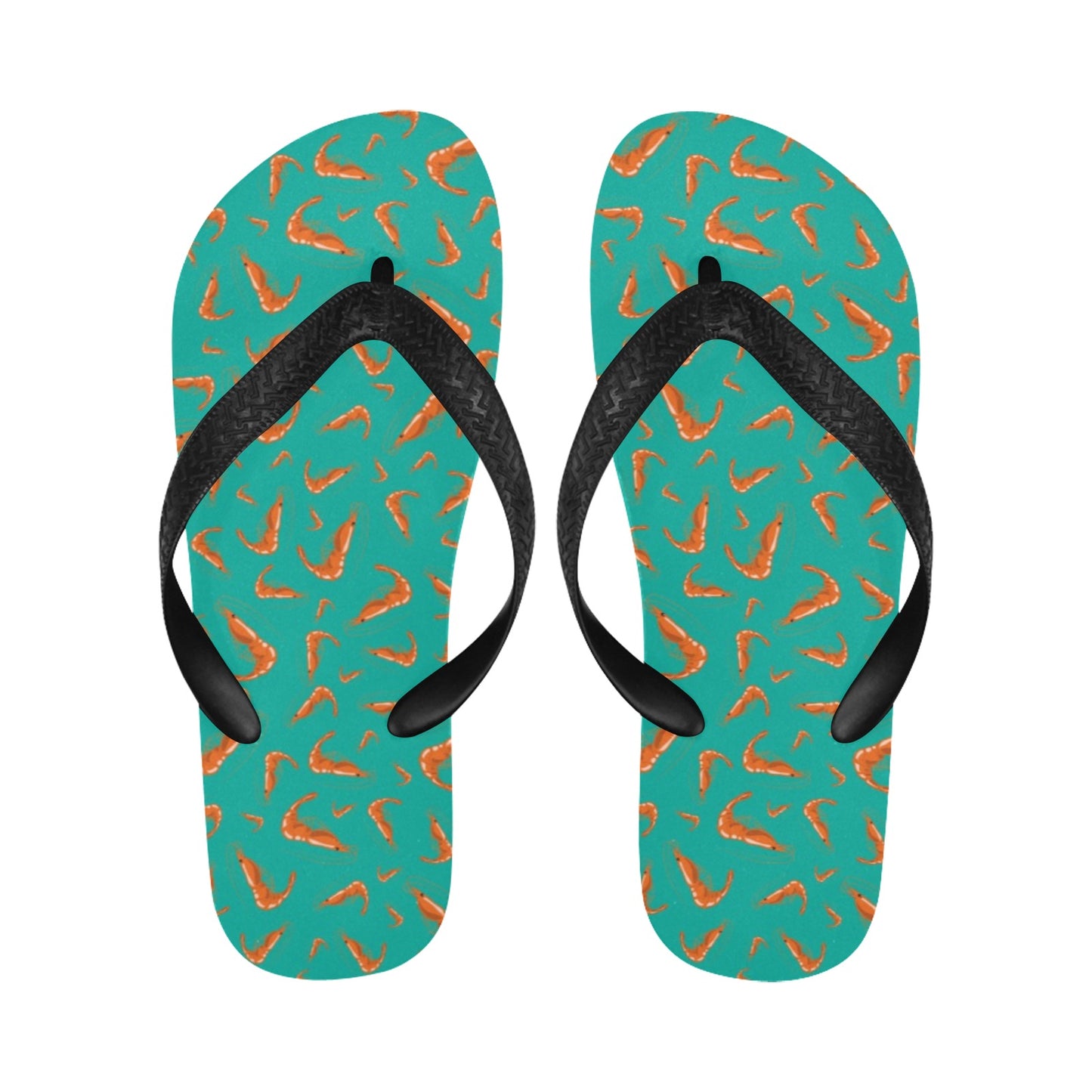 Shrimp Print Design LKS301 Flip Flops