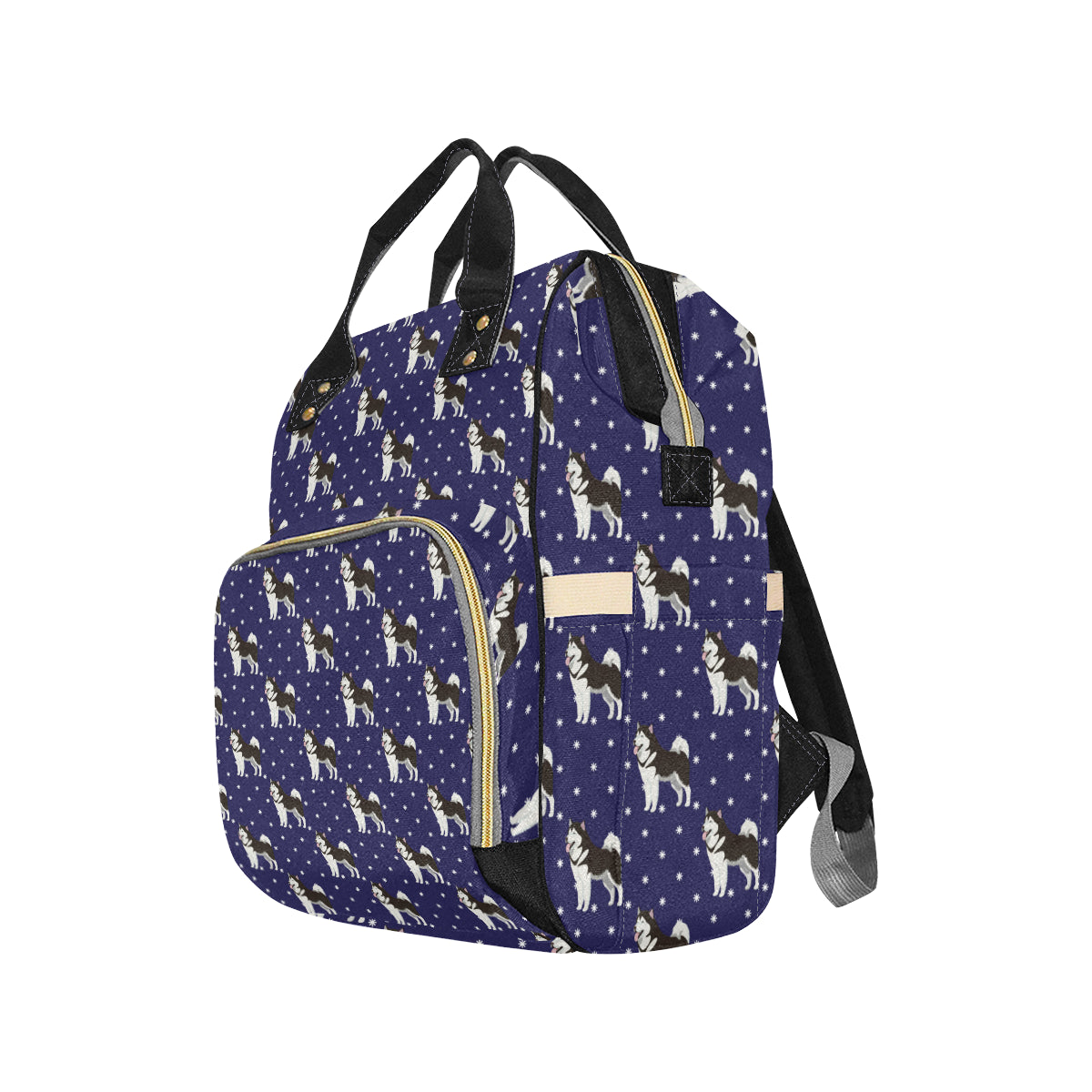 Alaskan Malamute Pattern Print Design 04 Diaper Bag Backpack