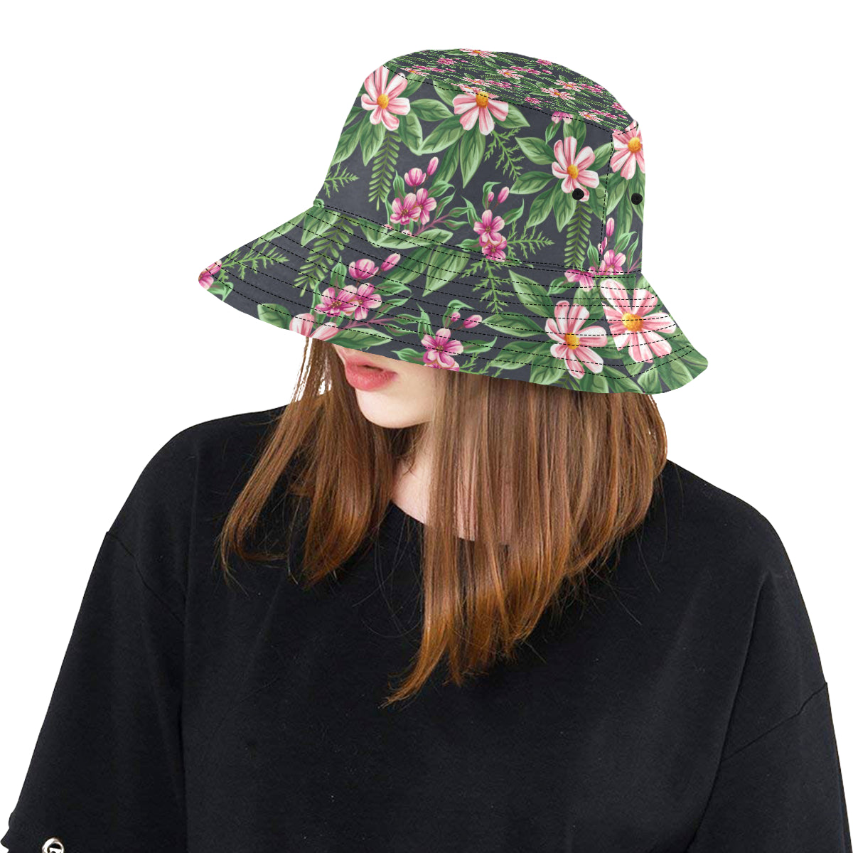 Summer Floral Pattern Print Design SF010 Unisex Bucket Hat