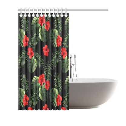 Red Hibiscus Tropical Shower Curtain