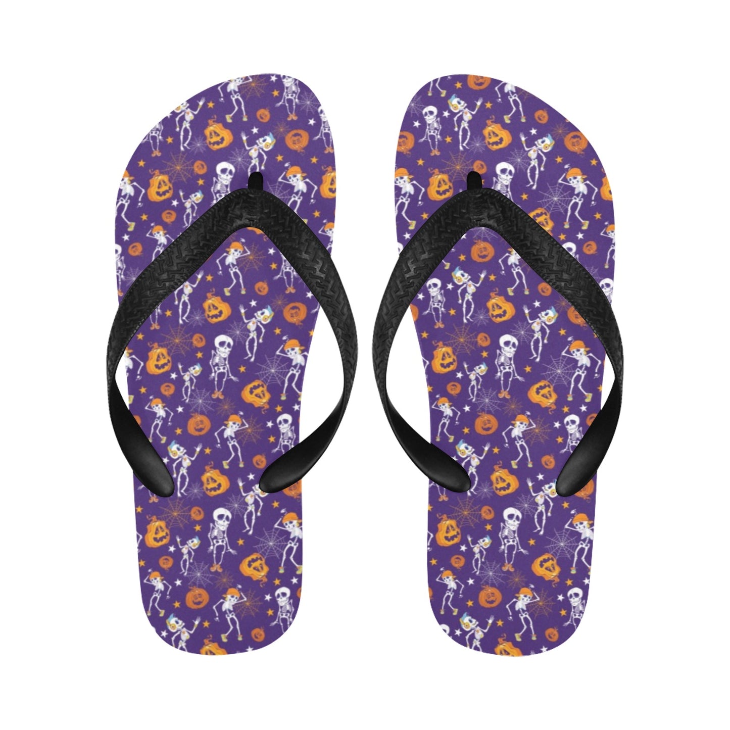 Skeleton Halloween Dance Print Design LKS304 Flip Flops