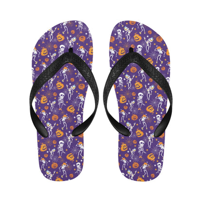 Skeleton Halloween Dance Print Design LKS304 Flip Flops