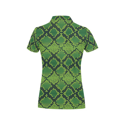 Python Green Pattern Print Design A01 Women's Polo Shirt