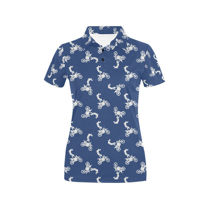 Motocross Pattern Print Design 01 Women's Polo Shirt