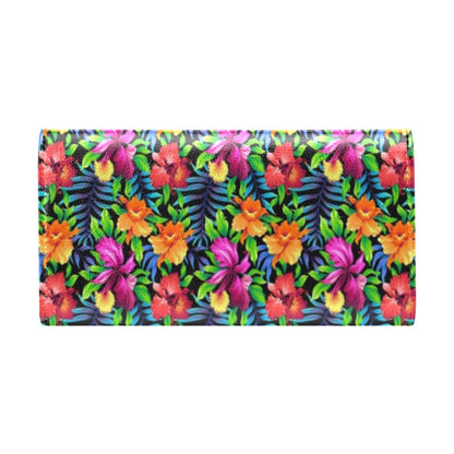 Tropical Folower Colorful Print Women's Trifold Wallet