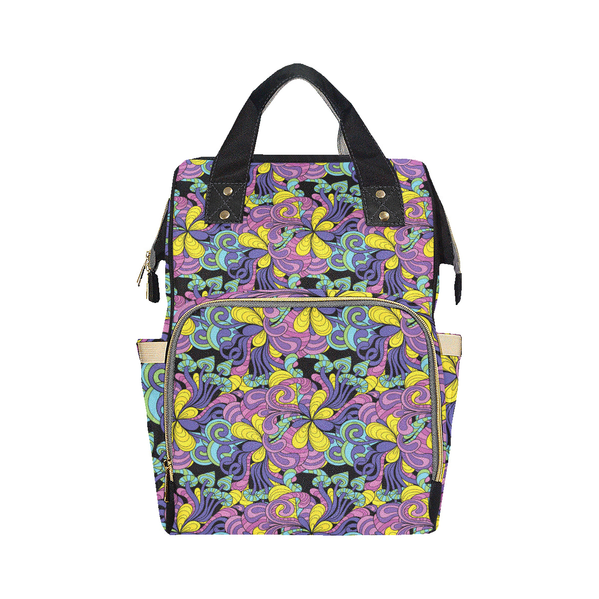 Psychedelic Pattern Print Design A04 Diaper Bag Backpack