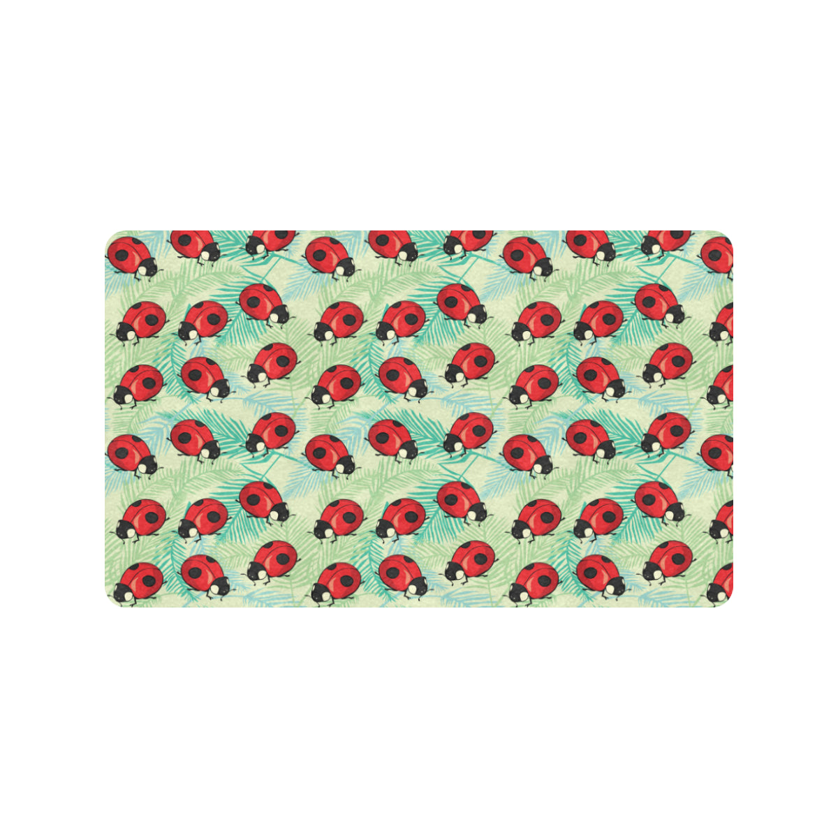 Ladybug Cute Print Pattern Rubber Doormat