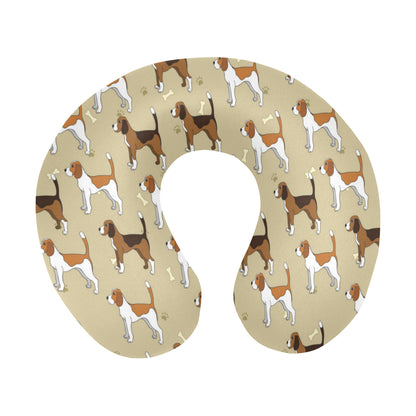 Beagle Pattern Print Design 01 U-Shaped Travel Neck Pillow