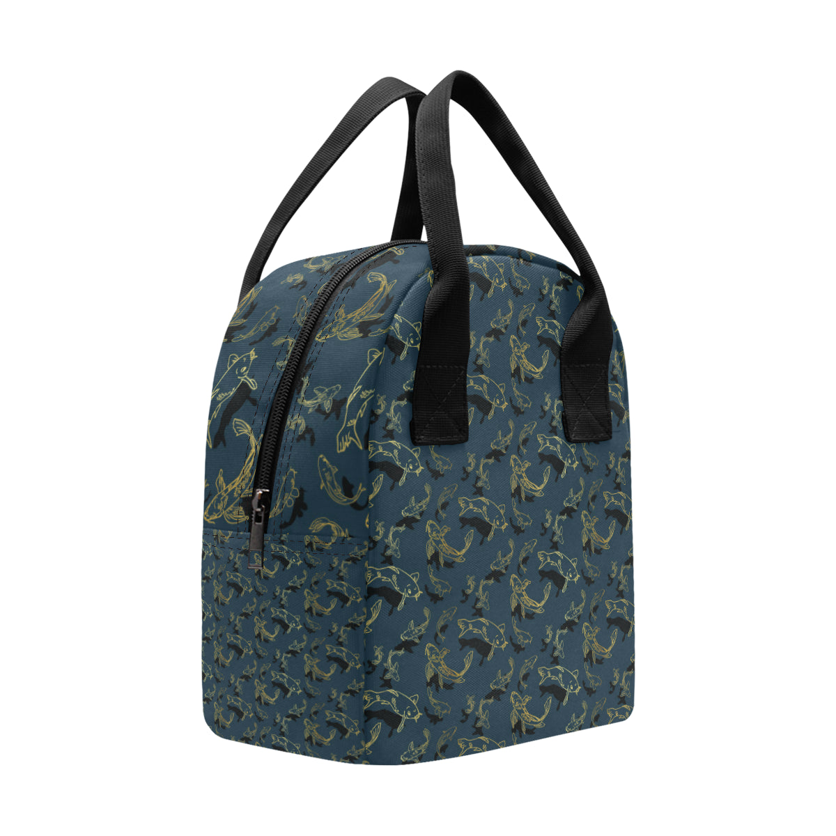 Koi Carp Gold Design Themed Print Insulated Lunch Bag