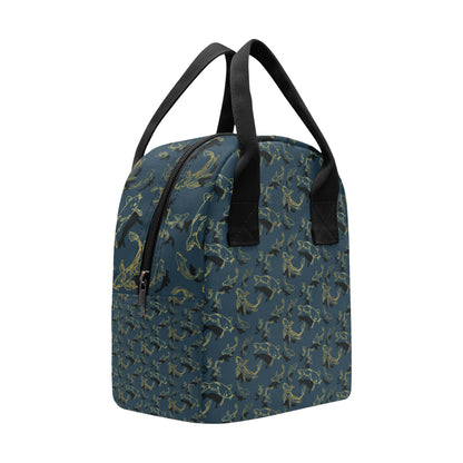 Koi Carp Gold Design Themed Print Insulated Lunch Bag