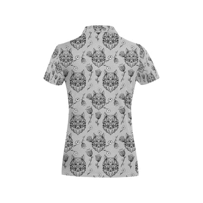 Tribal Pattern Print Design LKS306 Women's Polo Shirt