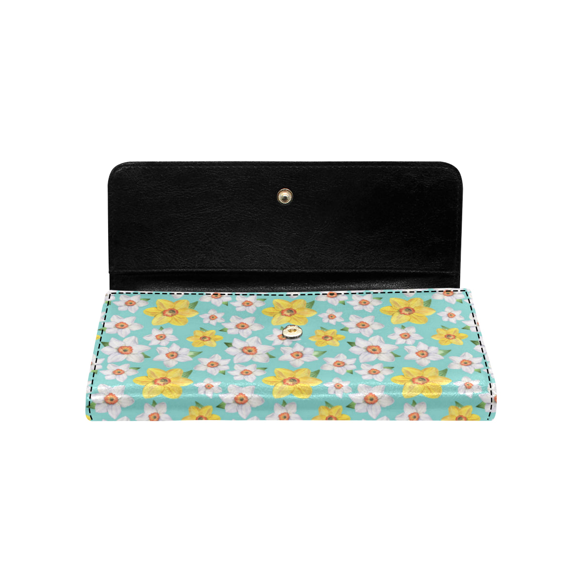 Daffodils Pattern Print Design 02 Women's Trifold Wallet
