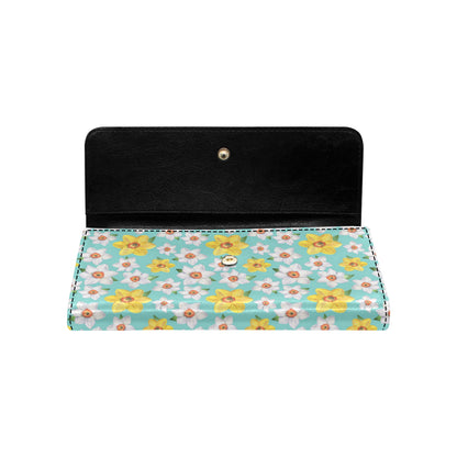 Daffodils Pattern Print Design 02 Women's Trifold Wallet